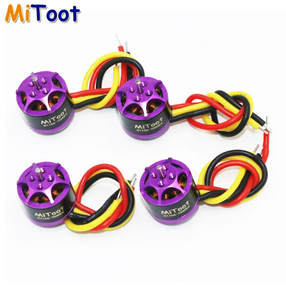 4 шт./лот Mitoot R1106 7500KV металлический бесщеточный двигатель комплект для 60 70 80 90 микро FPV гоночный Дрон Квадрокоптер RC мотор