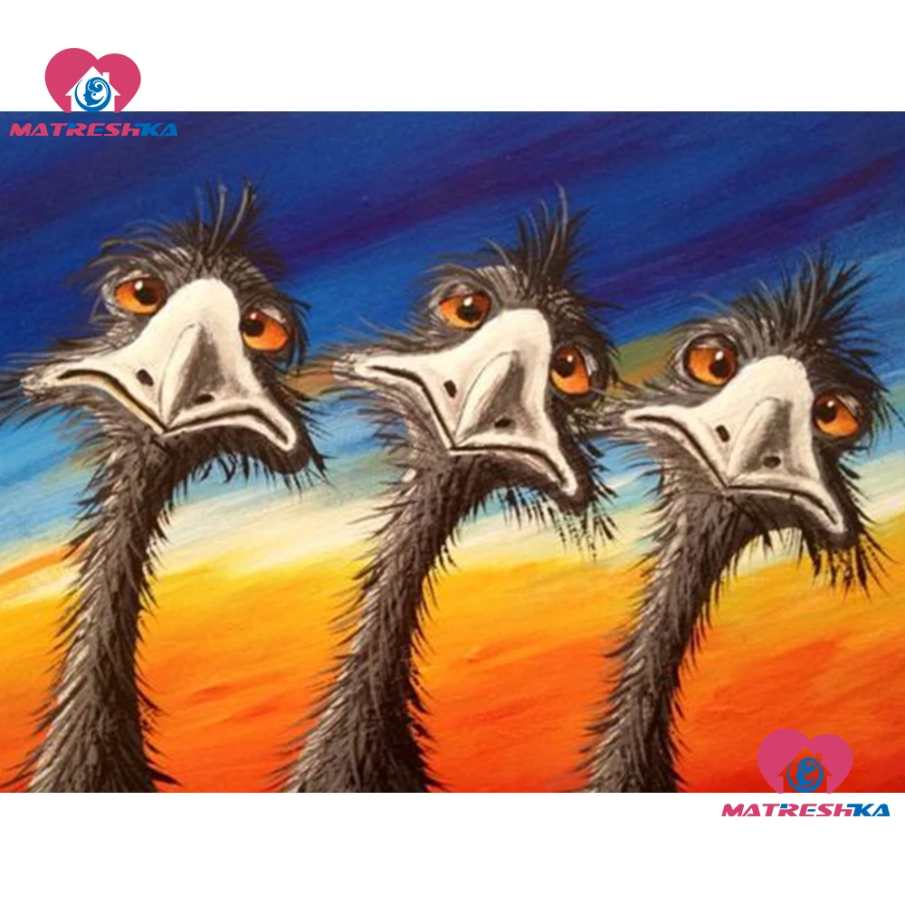

5D Diy Diamond painting accessories Full Square/round Drill Embroidery completely Picture Of Rhinestone ostrich Animals decor