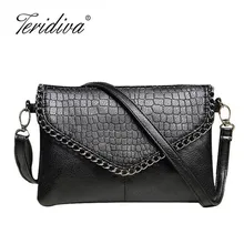 Teridiva Female Designers Fashion Vintage Bags Women Shoulder Bags Crocodile Small Women Messenger Bag Crossbody Envelope