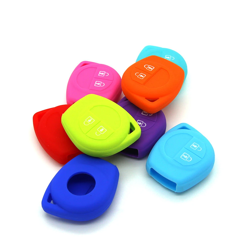 

Car Accessories 2 Button Silica Gel Auto Key Cover Case Holder Bag for Suzuki Vitara Jimny Swift Liana SX4 Anti-Drop Car Styling