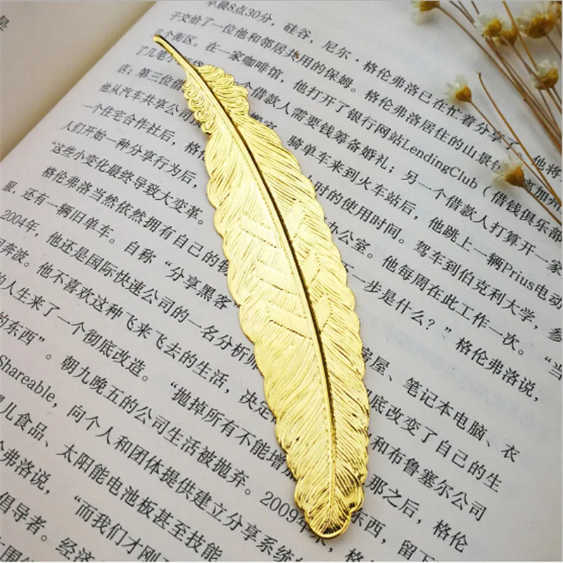 Креативный серебряный золотой цвет металлическая Закладка-перо Китайский стиль винтажный маркер милый, симпатичный книга школьные маркеры