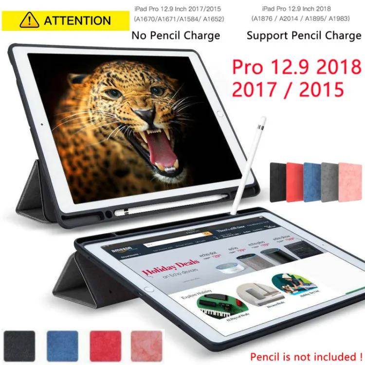 Для iPad Pro 12 9 чехол с карандашом 2018 2017 2015 Премиум PU кожаный мягкий для без ручки |