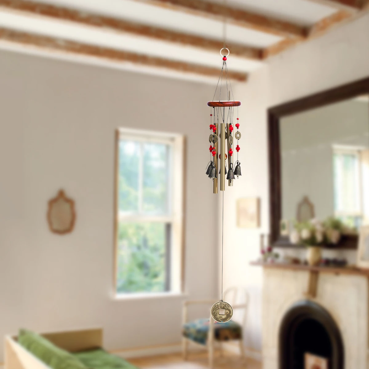 WINOMO 4 трубки 5 колокола Медь двор сад открытый жизни колокольчиков Windchime