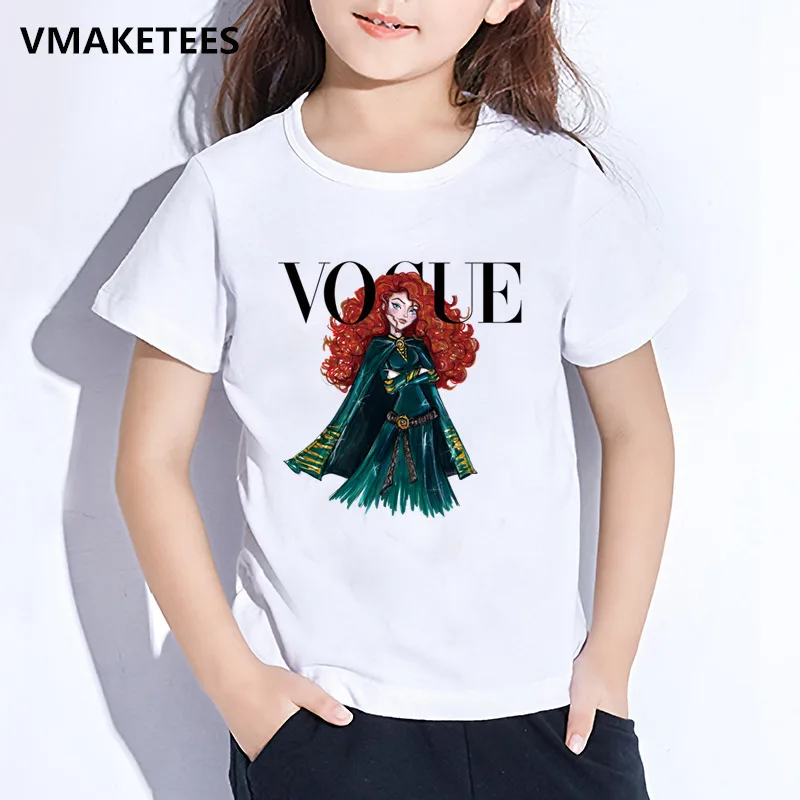 Kids Summer Short Sleeve Girls& Boys T shirt Harajuku VOGUE Princess Print Children's T-shirt Casual Funny Baby Clothes,HKP5209 - Цвет: HKP5209K