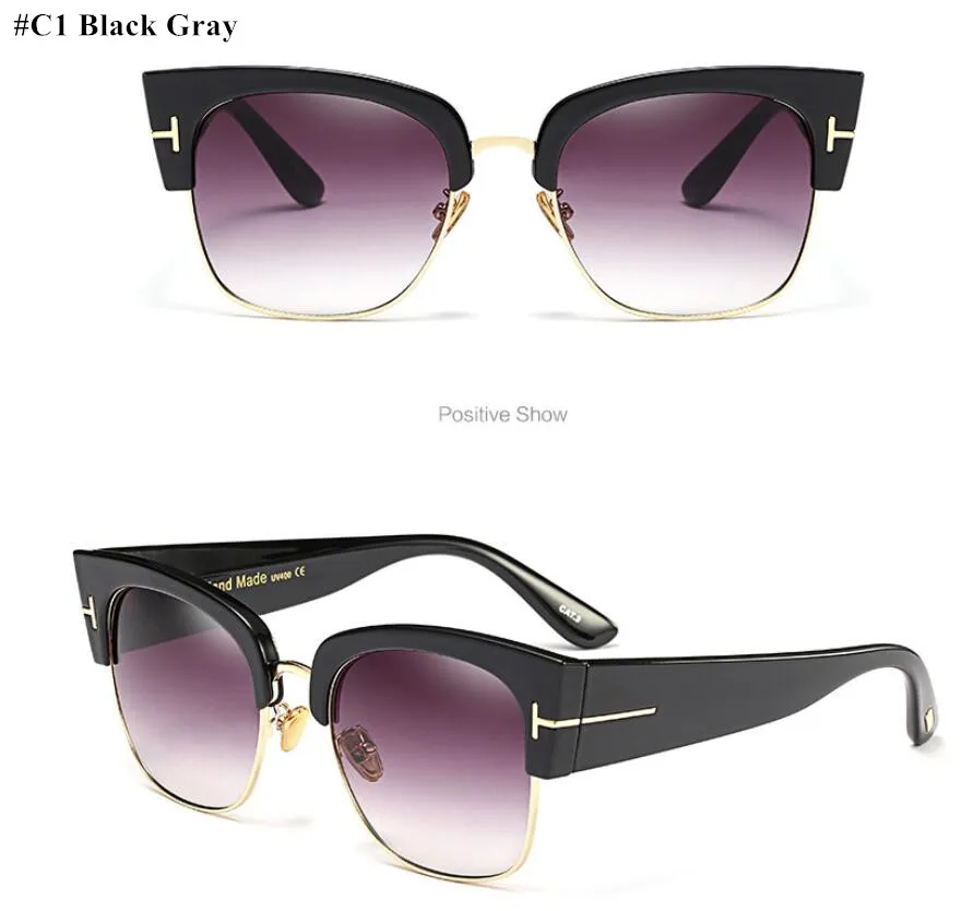 Модные женские негабаритные солнцезащитные очки кошачий глаз, женские винтажные Роскошные брендовые дизайнерские солнцезащитные очки с большой оправой, женские очки UV400