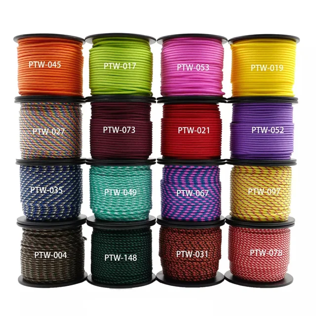 New Mil Spec Type I 3 Strand Core 100 feet (31m) Outdoor Survival Parachute Cord Lanyard Paracord 2mm Diameter Micro Cord Spool 1