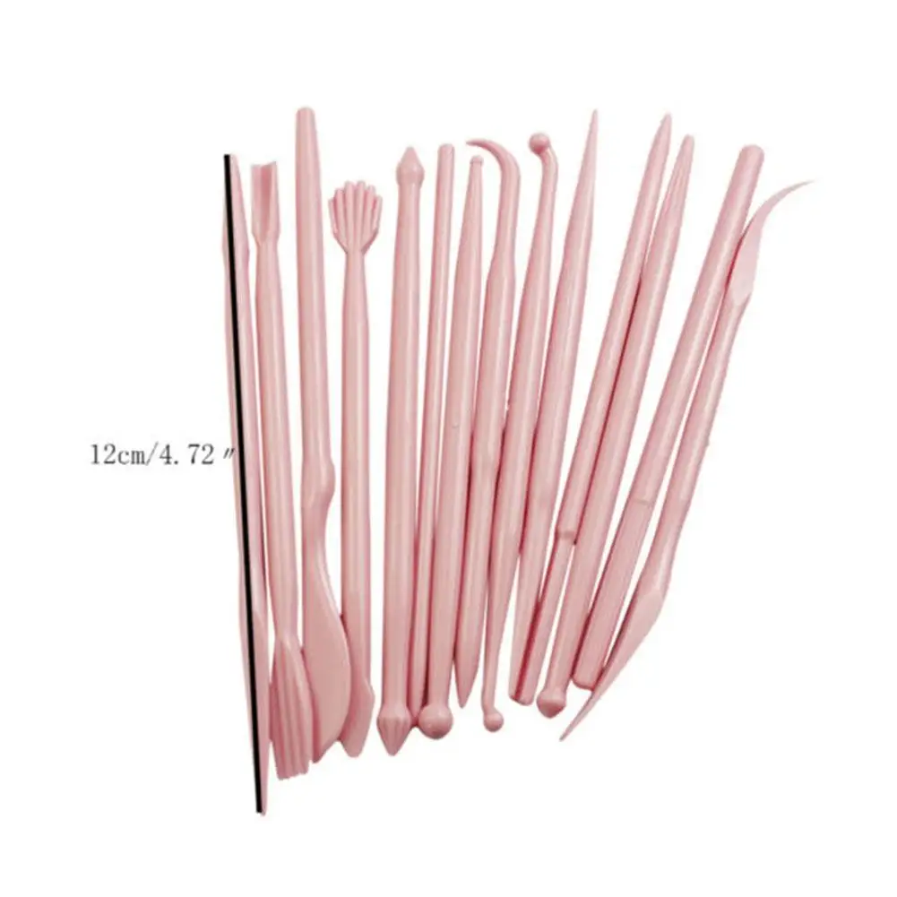 Flower Sculpture Double Sugar Modeling Sculpture Fondant Gum Paste 14 Pcs/Set Clay Mold DIY Baking Tools Plastic