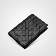 Pele de carneiro carteira de couro genuíno ultra-fino fold unisex bolsa de crédito id bolsa de banco de negócios artesanal simples de alta qualidade bolsa
