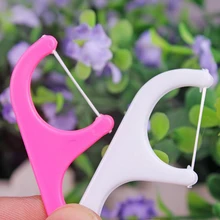 Пластиковые одноразовые 50 шт. оральные резинки зубочистка уход FlossThread Стоматологическая нейлоновая проволока Flossers зубочистки 5VV4 7GYI 8VKC