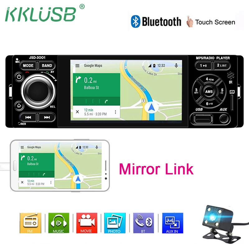 Автомобильное радио 1 din 4 &quotсенсорный экран FM авто аудио стерео Bluetooth Авторадио