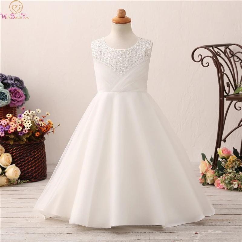 

2019 Ivory Flower Girl Dresses for Weddings Cloud Toddler Kids First Communion Dresses Pageant Dress Prom Dress for Little Girls