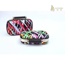 Заводская цена женские полосатые вечерняя сумочка клатч один 1.2 метра цепи hasp мини сумки высокого качества сумки через плечо