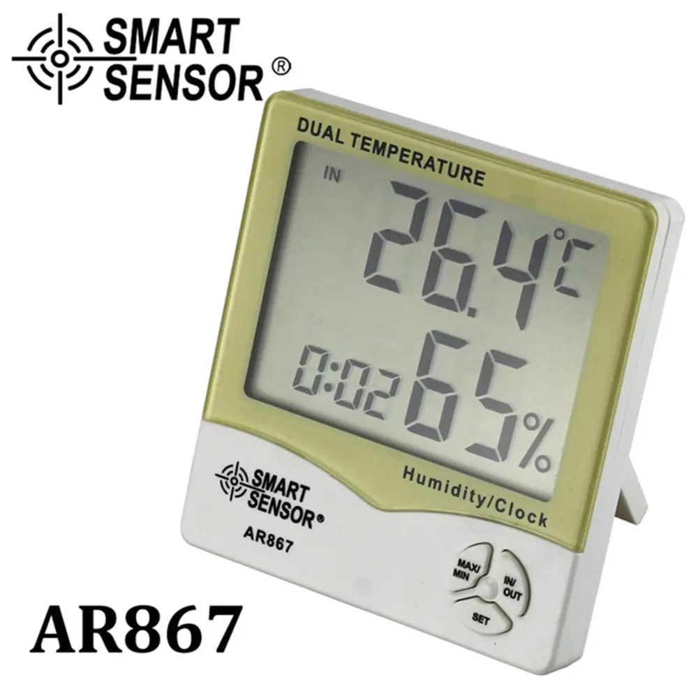 

Smart Sensor AR867 LCD Digital Hygrometer Thermometer Dual Humidity Temperature Meter Indoor Outdoor Tester Weather Station