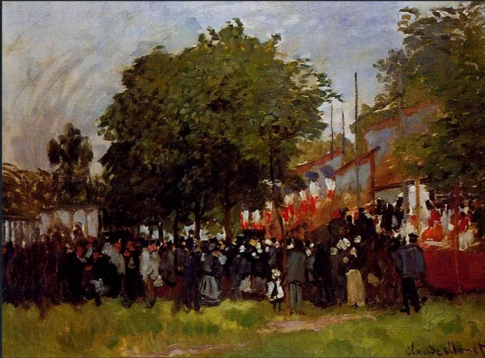 

High quality Oil painting Canvas Reproductions Festival at Argenteuil (1872) by Claude Monet hand painted