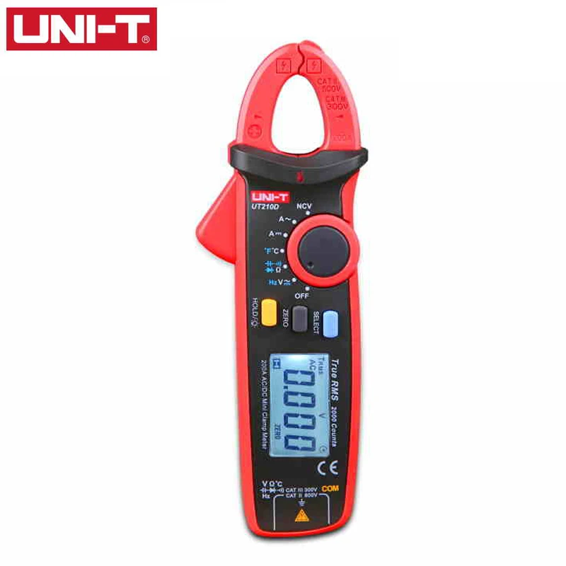 

UNI-T UT210D Clamp Meter Multimeter AC 2V/20V/200V 20A/200A Auto Range True RMS NCV Low Battery Indicate Current Voltage Tester