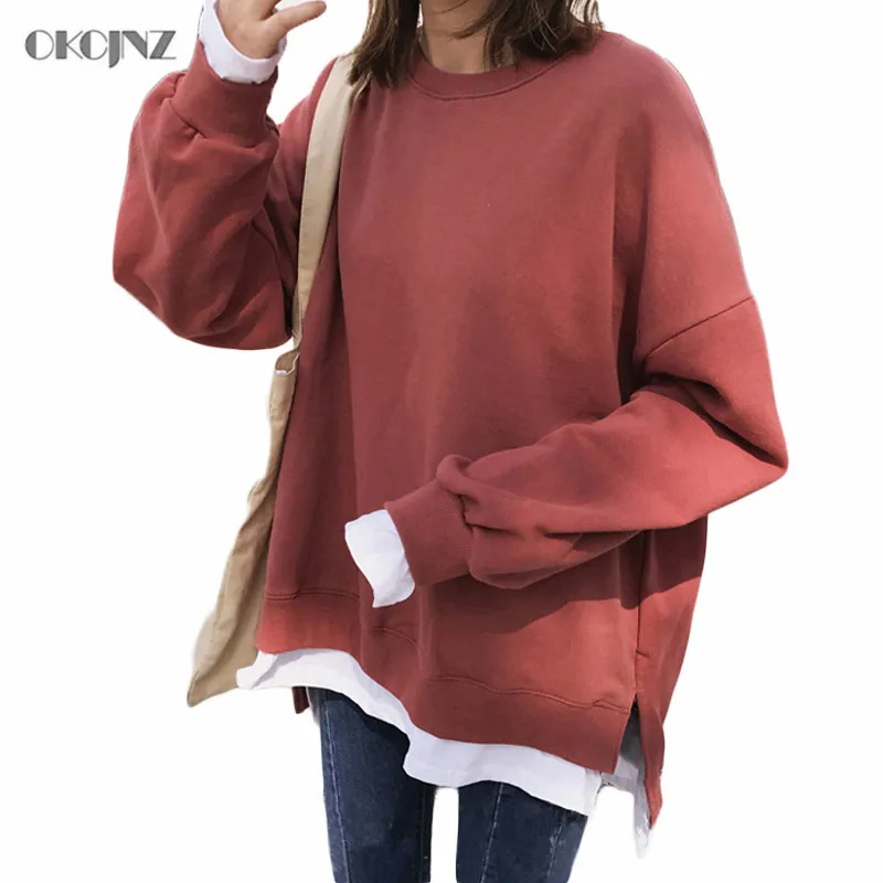 

Korean Kpop Harajuku Oversized Hoodie Streetwear Women Flase Two Pieces Loose Sweatshirt Plus Size Pullover Tracksuit Okq392