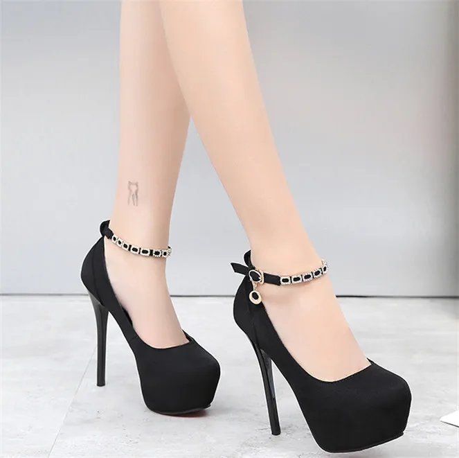 Black 14cm Пикантные стразы; туфли-лодочки на платформе и каблуке; женская обувь на высоком каблуке; женская свадебная обувь; Свадебная обувь; Цвет Черный; Каблук 12, 14 см - Цвет: Black 14cm