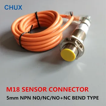 

M18 Sensor Connector Bend Type NPN NO/NC/NO+NC 5mm detect distance Non-flush type Inductive Proximity Sensor Switch