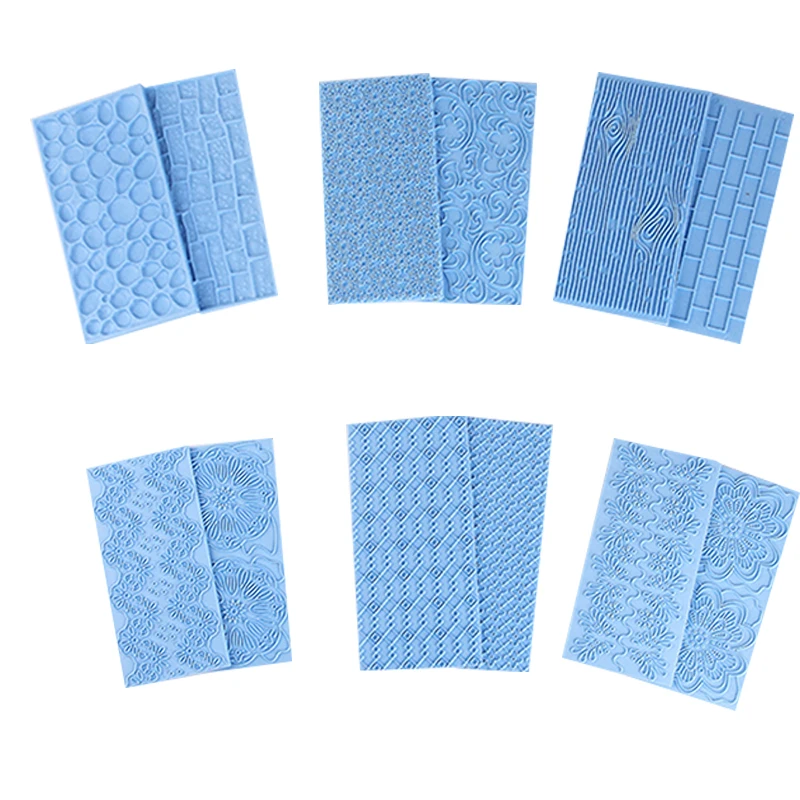 

2pcs/set Cake border Impression Silicone Mold Texture Mat Fondant Mold Cake Decorating Tools Bakeware Chocolate Gumpaste Form