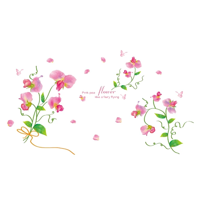 Decor Pvc Removable Wall Stickers Pea Princess Decals For Kids Room Bedroom Living Bathroom Dinning In From Home