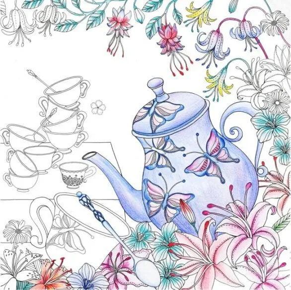 2 Books 2015 Full Set Of Secret Garden Fantasy Dream Art Inky Coloring Book Children Adult Relieve Stress Painting Gift In From Office School