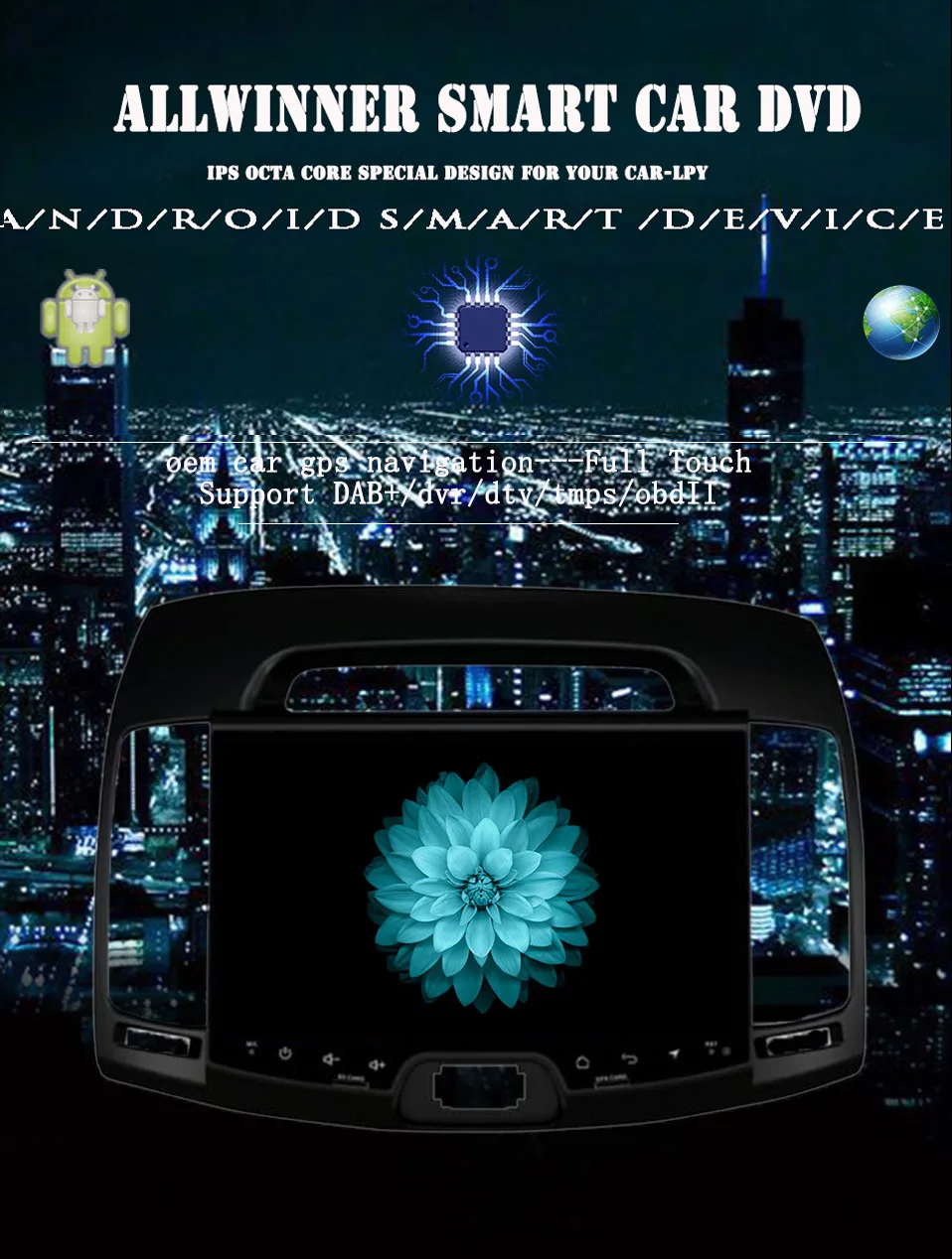 Sale Octa Core Android 9.0 4GB ram+64GB rom car dvd player for hyundai elantra 2007-2011 multimedia radio gps tape recorder Head Unit 1