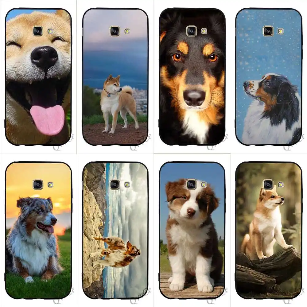 

Colorful Australian Shepherd Shiba Inu Dog Phone Cover for Samsung S6 Edge Case Galaxy A5 A3 A6 S7 S8 S9 Plus Note 8 9 Silicone