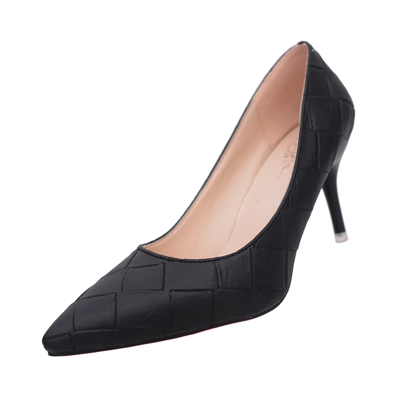 

2018 new women's shoes fashion pointed high heels black stiletto elegant professional single shoes
