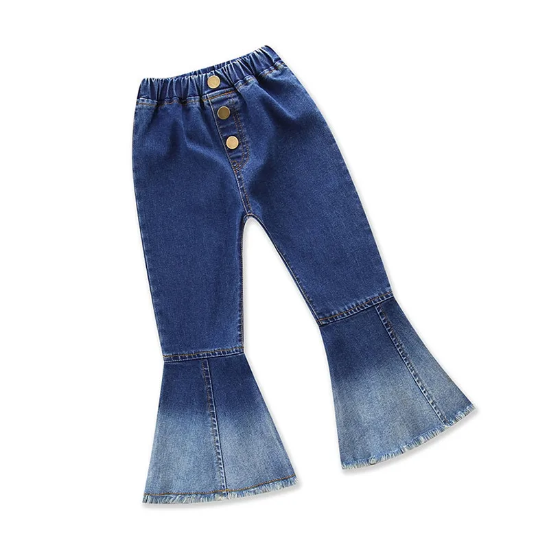 Newest Kids Toddler Baby Girl Cool Jeans Bell Bottoms Pants Denim Wide clothes Leg Trousers