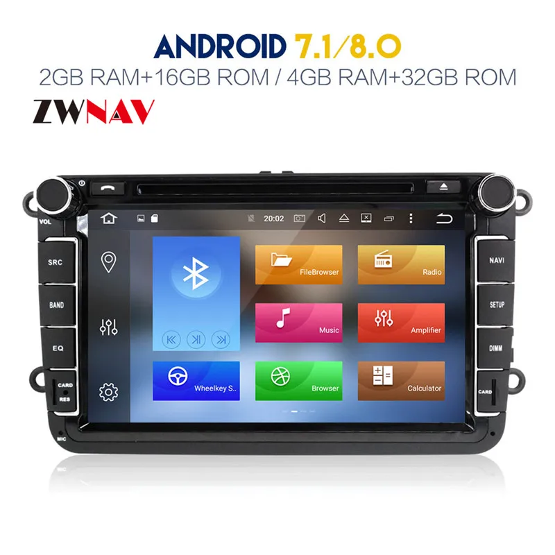Clearance ZWNAV Android 8.0 Car GPS Navigation auto stereo Radio Screen For VW SEAT SKODA UNIVERSA Volkswagen Polo gps android Display 3
