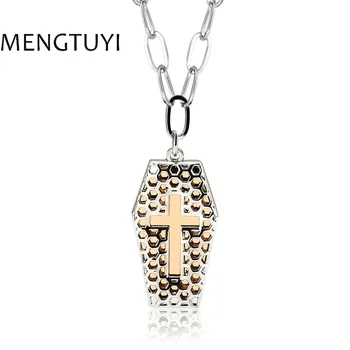 

Mengtuyi 12pcs/lot Fashion gold cross Necklace men Jewelry long necklace hiphop rock style