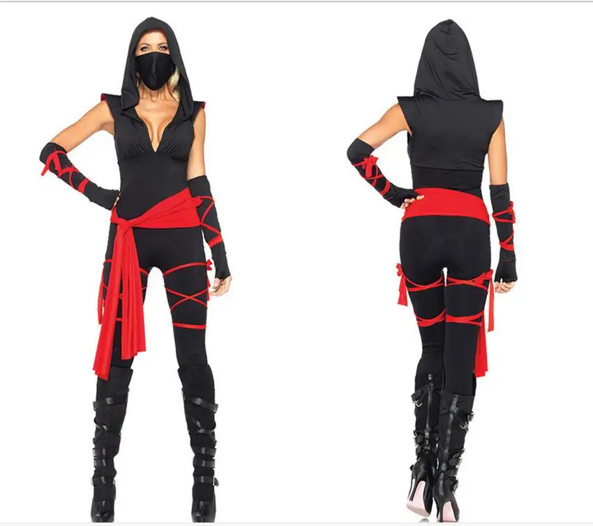 Stealth Ninja woemn Kostuum samurai warrior Anime Cosplay Fancy dress voor Carnaval of Halloween party dressing up