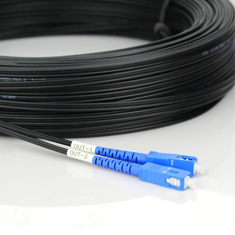 

50M Outdoor SC UPC Duplex FTTH Drop Patch Cable SC Singlemode Duplex G657A Fiber optic patch cord