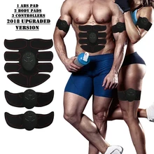 Electric Muscle Stimulator Training Machine Abdominal Muscle Trainer Body Slimming Burning Exerciser Body Building Massager mini handheld electric massager head body muscle vibrator