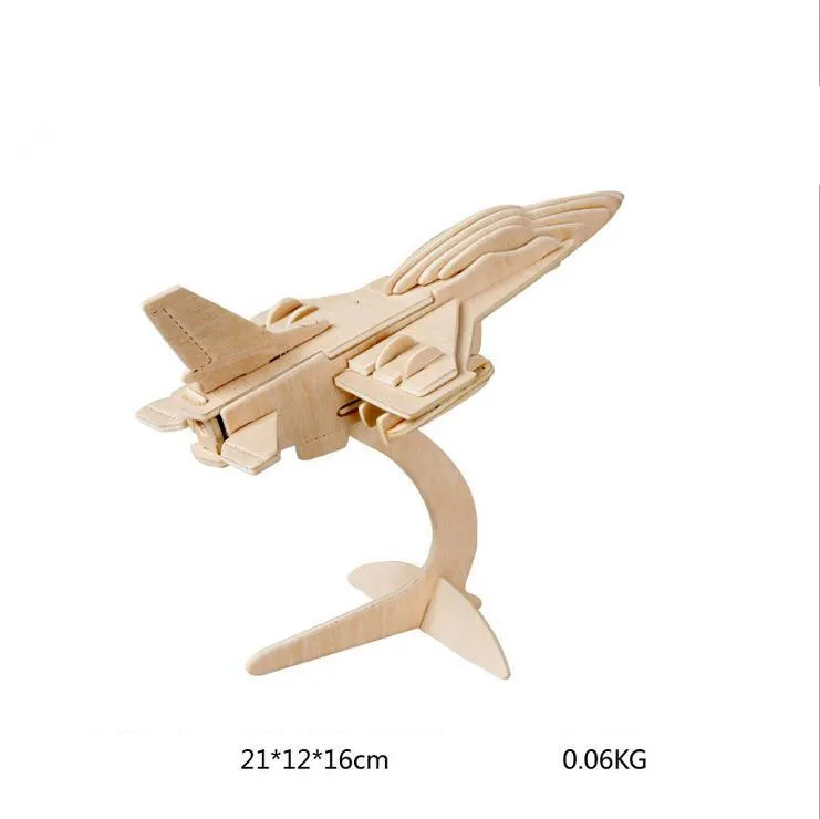 3D DIY деревянная головоломка игрушка военный динозавр животное модель автомобиля набор креативный сборочный обучающий игрушки-пазлы подарки для детей - Цвет: DIY-3D-I