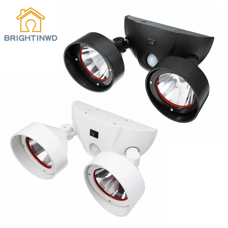 

Solar Powered Lamp With Motion Sensor Lights LED Rotatable Double Dural Heads Security Wall Lamp For Outdoor Garden Lighting