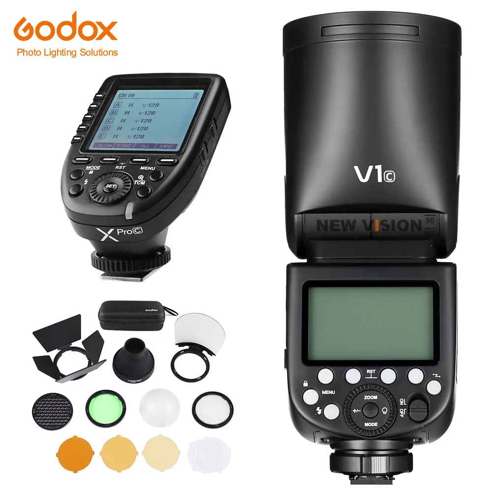 In Stock! Godox V1 Flash V1S V1C V1N V1F V1O TTL 1/8000s HSS lithium battery Speedlite Flash for Sony Canon Nikon Fuji Olympus - Цвет: V1 AK-R1 XRPO