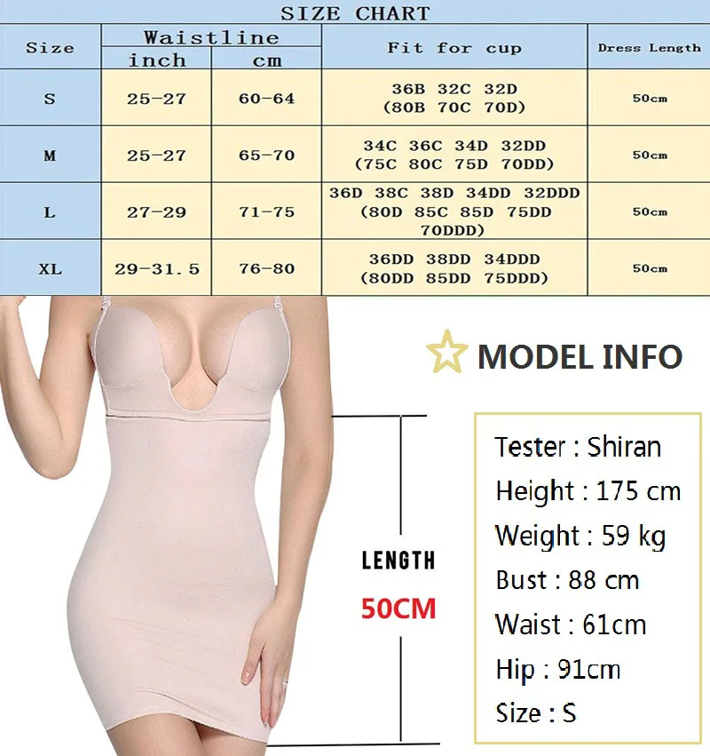 NINGMI Women Slimming Shapewear Sexy U Plunge Wedding Bodysuit Firm Control Body Shaper Waist Trainer Camis Slim Full Slip Dress (1)-1