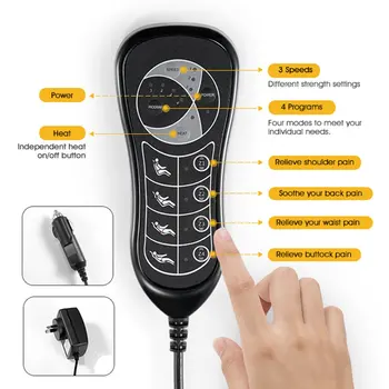 

10 Motor Vibration Massage Chair Seat Cushion w/ Heat for Home Office Car