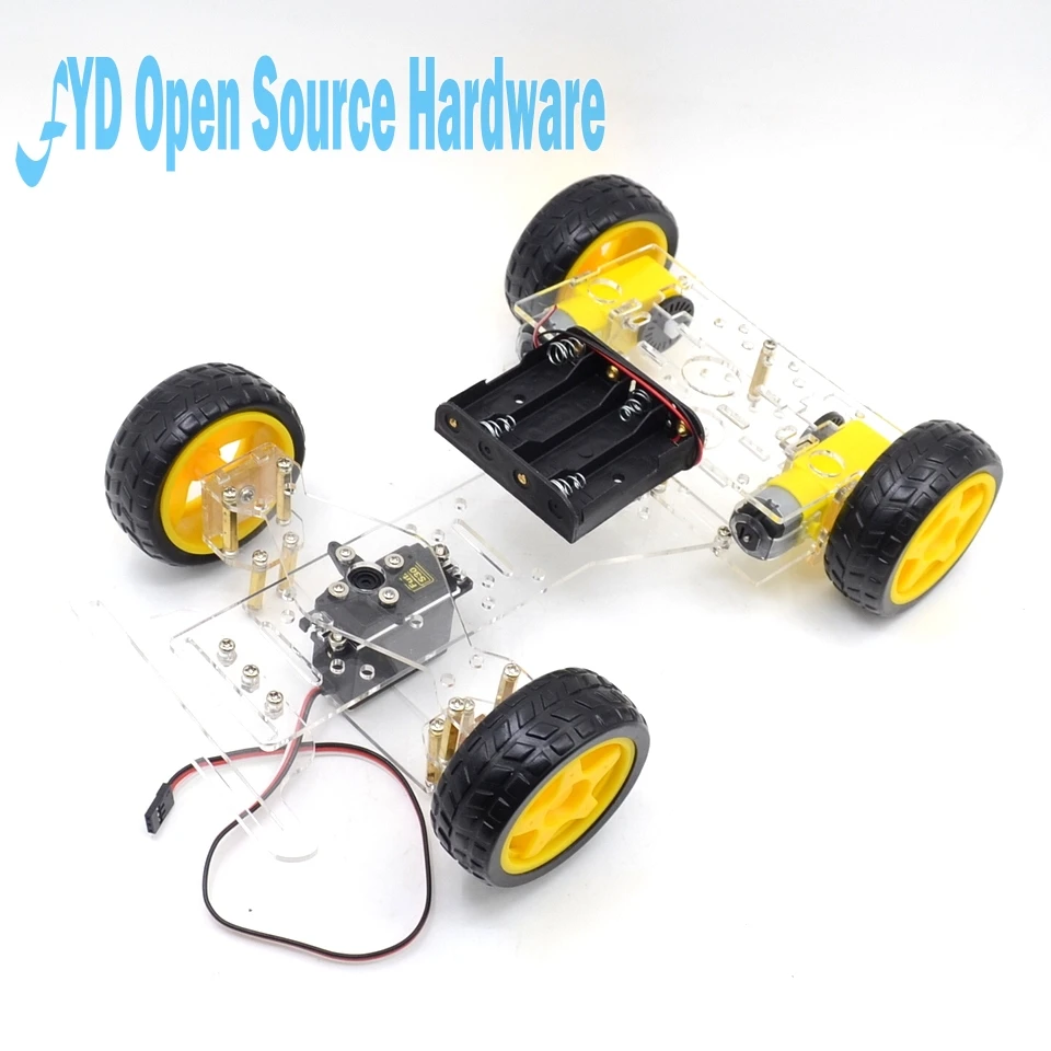 

1set Steering engine 4 wheel 2 Motor Smart Robot Car Chassis kits DIY with 3003