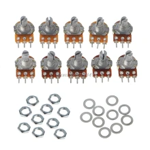 10 шт. WH148 одиночный линейный потенциометр набор B1K 2K 5K 10K 20K 50K 100K 250K 500K 1M Прямая поставка