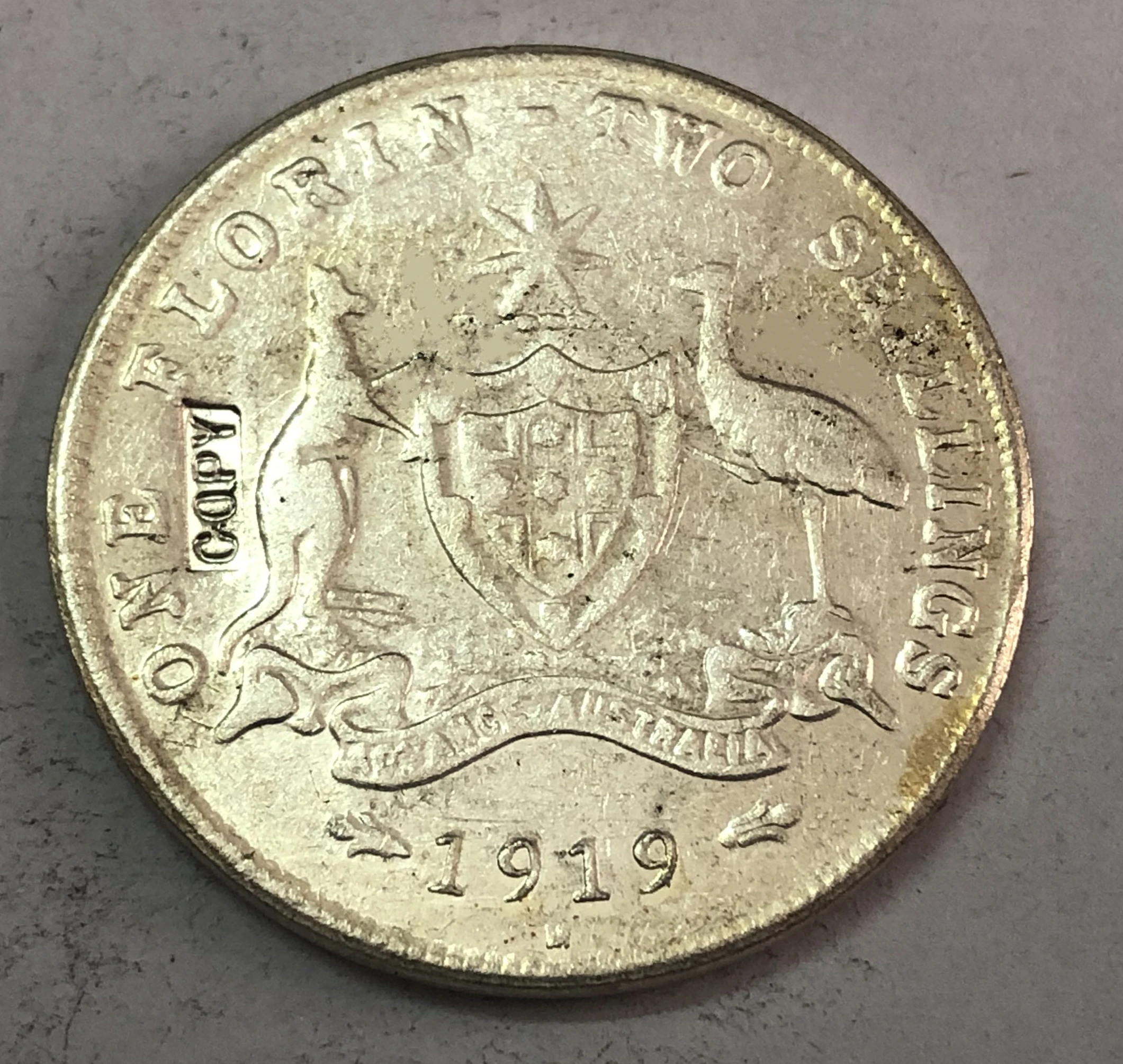 

1919-M Australia 1 Florin - George V