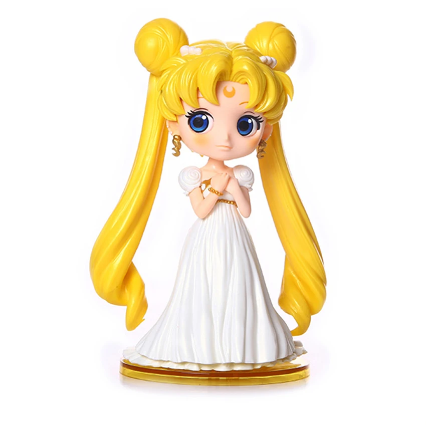 

Haocaitoy Figure Toys Sailor Moon Qposket Edition Wedding Moon Qianny Anime Action Figures Dolls PVC Model Toys Cute For Collect