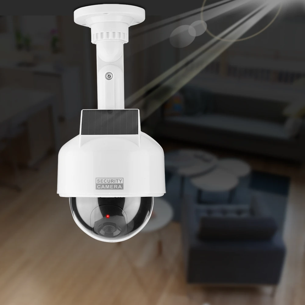

Solar Energy Simulation Dummy Camera Surveillance Security Dome Fake Surveillance Camera Outdoor/Indoor Blinking Red LED Light
