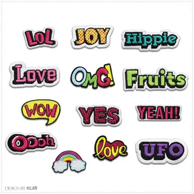 

20PCS Words Letters Love Happy Embroidered Patch Cartoon Iron on Patches Jacket Garment Badge Nice Appliques Diy Accessory