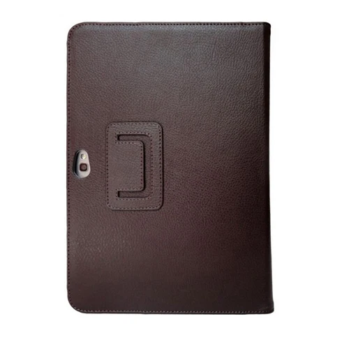 Чехол для samsung Galaxy Note 10,1, N8000, N8010, N8020, защитный флип-чехол с зернистой поверхностью из искусственной кожи, чехол для планшета+ стилус - Цвет: brown