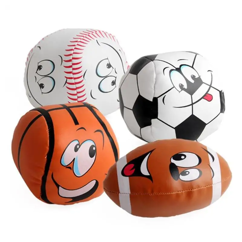 

4pcs Cotton Hand Grab Ball Baby Smily Expression Soft Ball Kid Learning Toy
