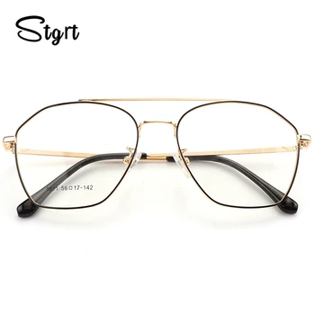 

Stgrt Glass Frame Bi-beam Metal Spectacle 2019 New Style Retro Flat Lens Polygon Art Spectacle Frame