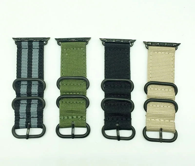 Ремешок нейлоновый для наручных часов Apple Watch band умный браслет в стиле НАТО с
