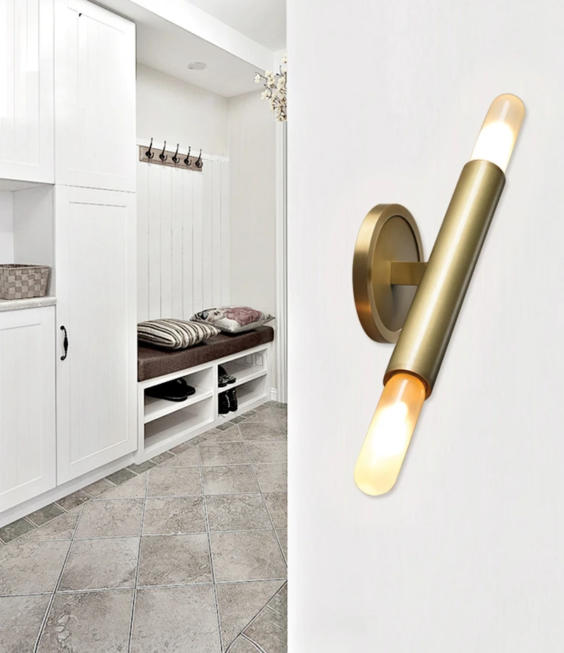 Pure Copper Modern Novelty Mirror Headlights Led Wall Lamp Living Room Bathroom Bedroom Wall Light Home Lighting Fixture (2)